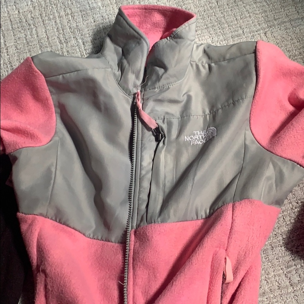 Pink and Grey north face